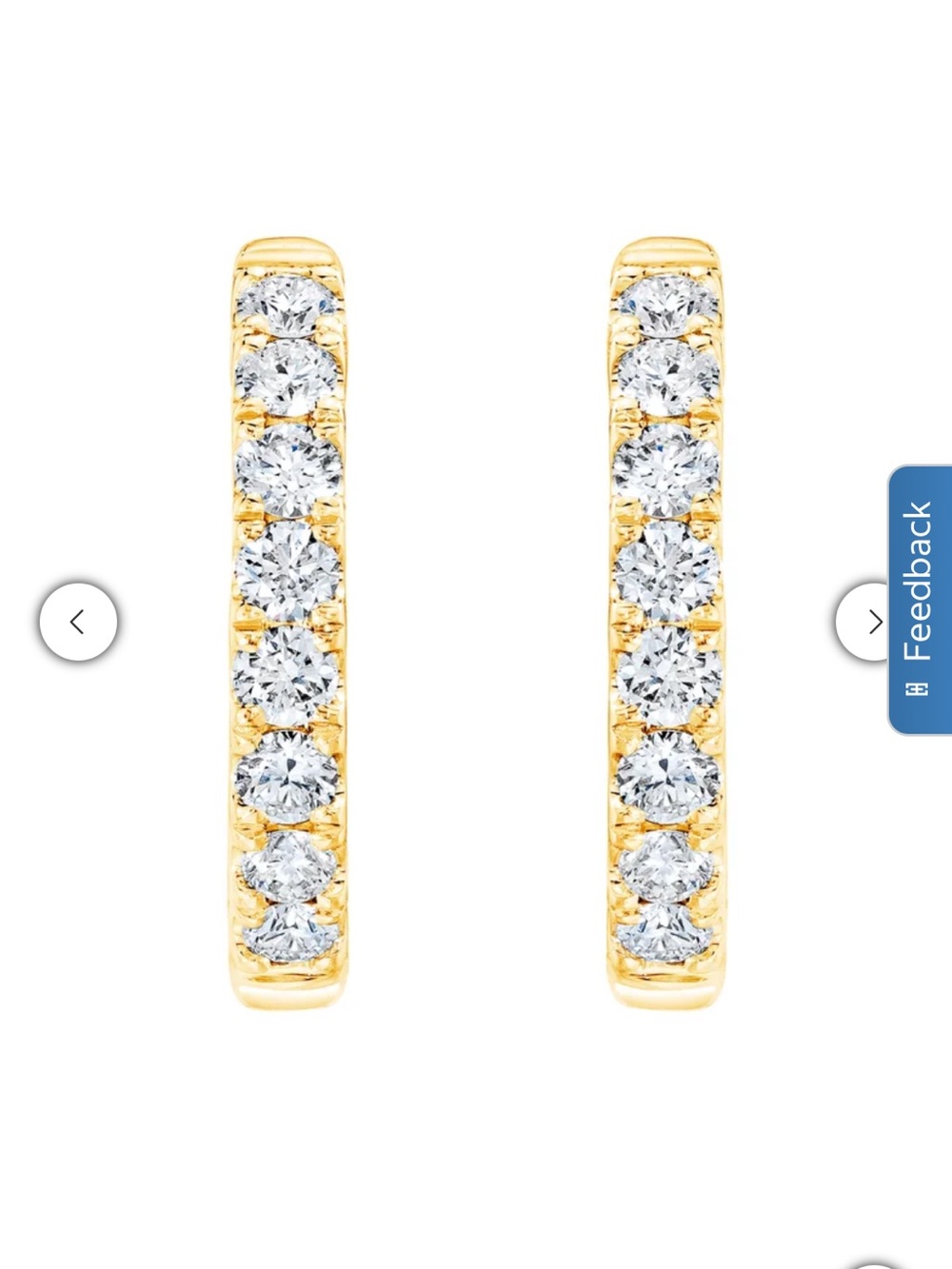 Gold 14k yellow gold with real natural diamonds.   Mini Hoop Earrings Huggies - Picture 3 of 8